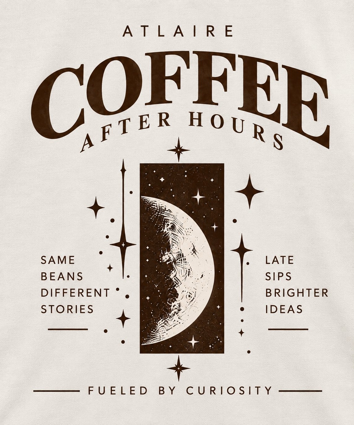ATLAIRE Coffee After Hours Tee | Oversized Vintage Graphic T-Shirt