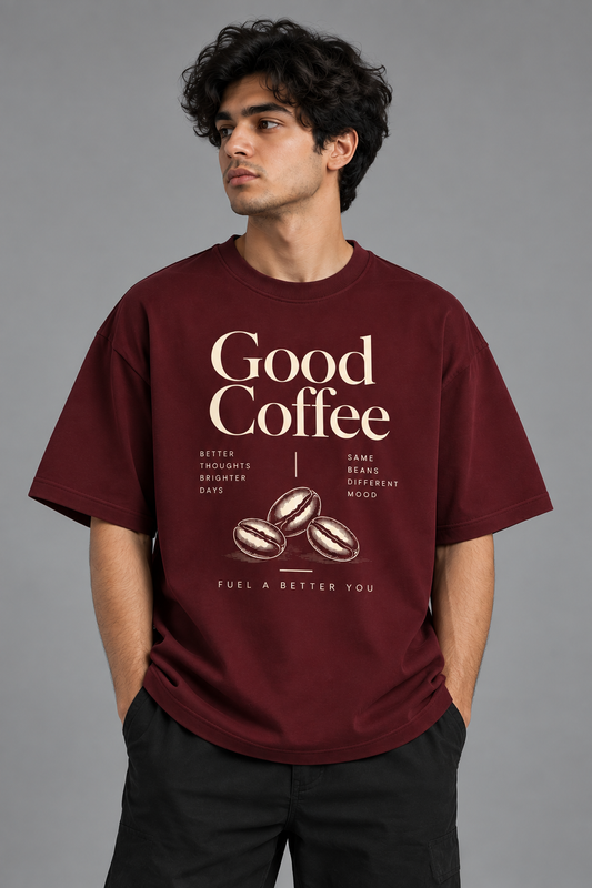 Good Coffee Tee | 240 GSM Oversized Coffee Graphic T-Shirt
